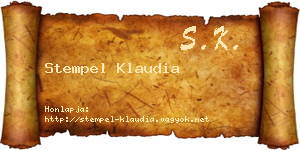 Stempel Klaudia névjegykártya
